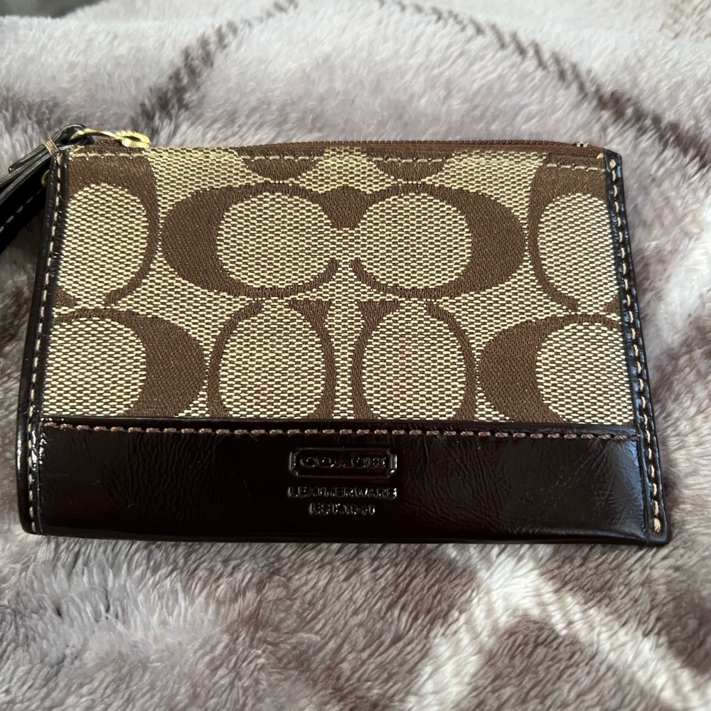 Coach key chain with tuck away bag and card holder